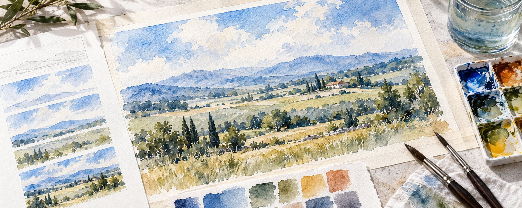 Watercolor paint and material fundamentals