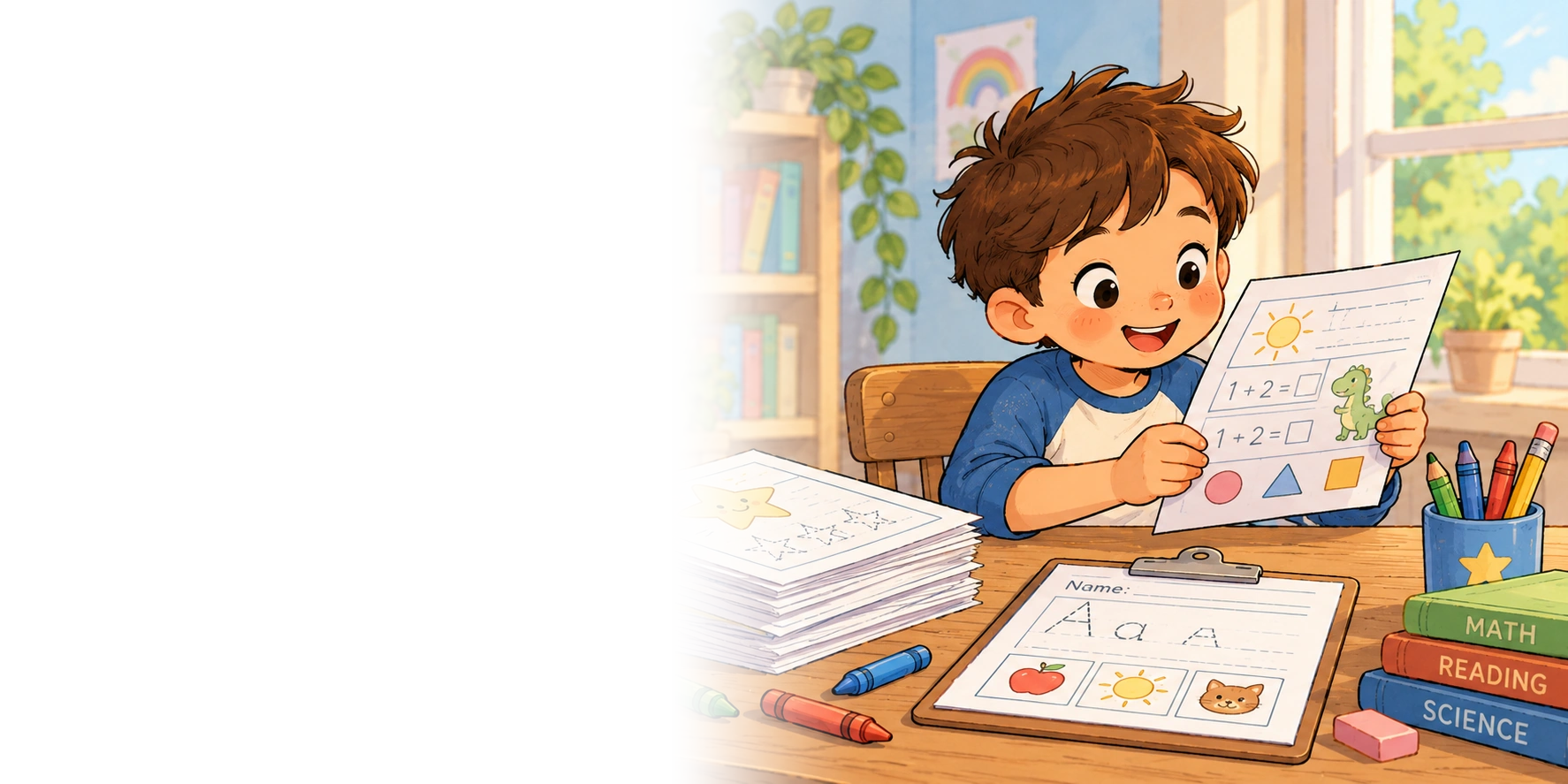 Picartica's approved worksheet learning illustration