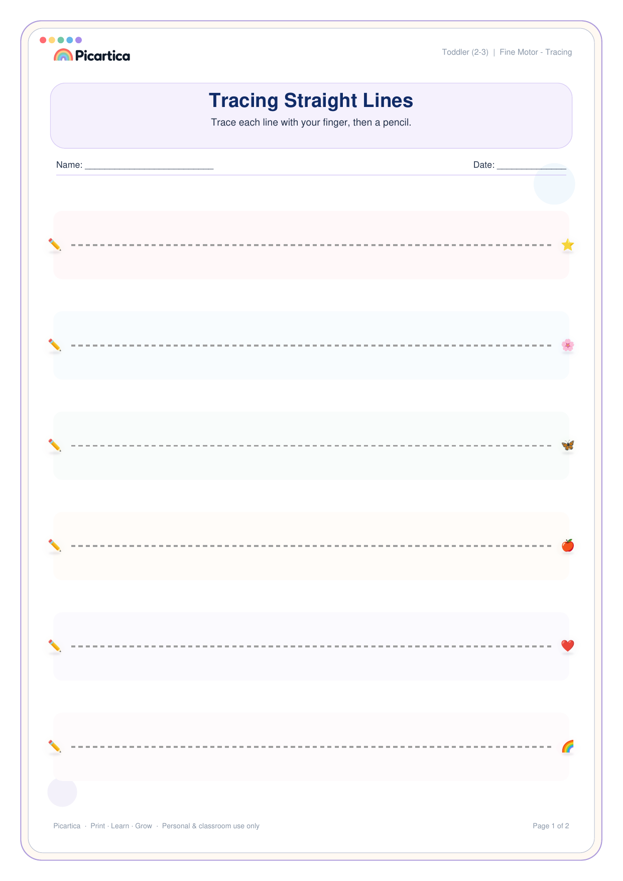 Pre-Writing Lines Pack free worksheet preview
